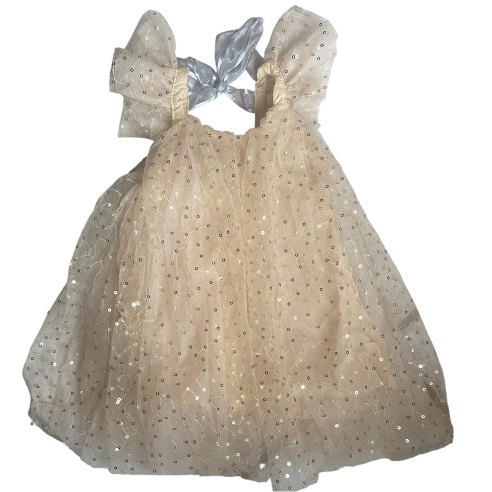 Sparkling Cream Tulle Infant’s Dress Sz 9-12 months